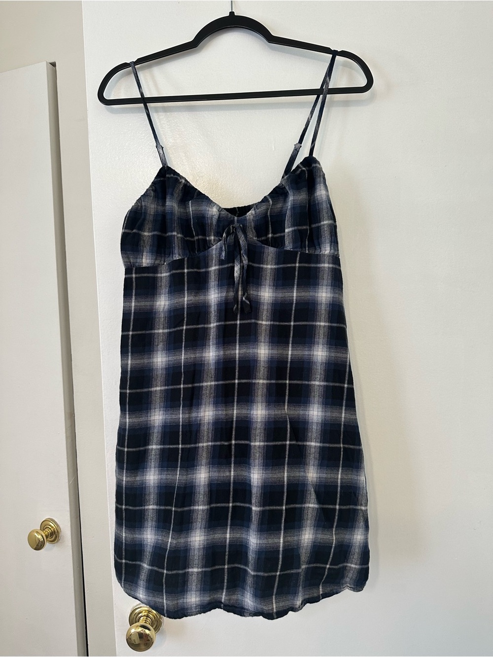 wild fable Navy and White Plaid Tie-Front Dress
